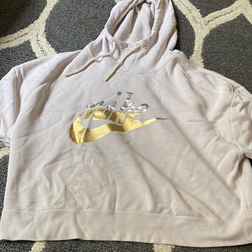 Pink Nike cropped hoodie